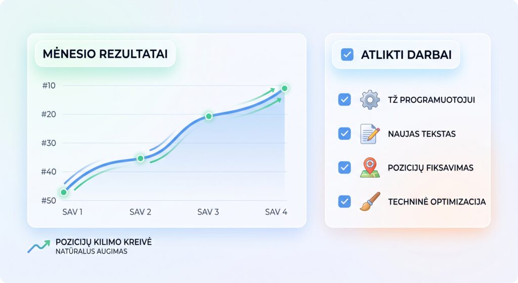 SEO paslaugų ataskaitos